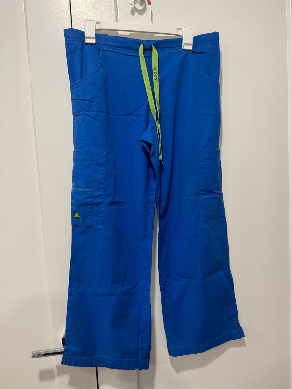 CROCS Royal Blue Wide Leg Pants with Lime Drawstring